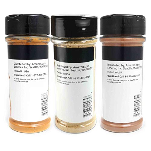 AMAZON BRAND – HAPPY BELLY WELLNESS SPICES (CINNAMON, GINGER, TURMERIC), SET OF 3