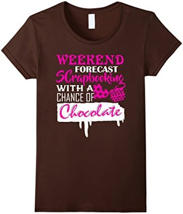 Women's Scrapbook T shirt - Weeknend Forecast Scrapbooking Shirt XL Brown