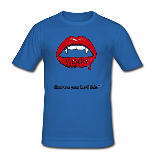 HJGBEDS Vamps Vampire Mouth Blood Devil Classic T-shirt XXL Blue