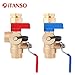 iTANSO 3/4-Inch IPS Isolator Tankless Water Heater Service Valve Kit with Clean Brass Construction