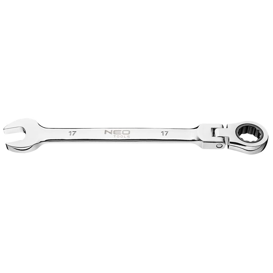 NEO Professional Combination Spanner with Joint 17 mm Ratchet Ring Spanner