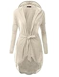 Doublju Hooded Self-Tie Open Longline Cardigan (Plus size available)