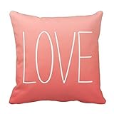 Speak Out Love to Your Lover on Coral Pink Pillow Decorative Pillowcase Throw Pillow Cushion Cover Flower Pattern Design Cushion Cover Pillow Case Collection (18¡Á18, White)