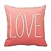 Speak Out Love to Your Lover on Coral Pink Pillow Decorative Pillowcase Throw Pillow Cushion Cover Flower Pattern Design Cushion Cover Pillow Case Collection (18¡Á18, White)