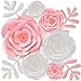 Paper Flowers Decorations for Wall, Nursery Decor, Wedding, Baby & Bridal Shower, Hanging Flower Backdrop, Floral Party Decoration, Centerpieces, Large 3D, Pink & White