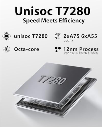 11-inch Android 16 Tablet, 32GB RAM + 128GB ROM (1TB Expand), T7280 Octa-Core 2.2GHz Processor, 90Hz FHD+ IPS Display, 8000mAh Battery, Gemini AI, Face ID, Dual Speakers, Fast Charging (Black)