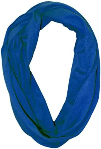 Solid Infinity Polyester Scarf with Hidden Zipper Pocket
