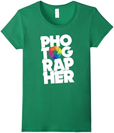Women's Photographer Camera Shutter Design T-shirt Large Kelly Green