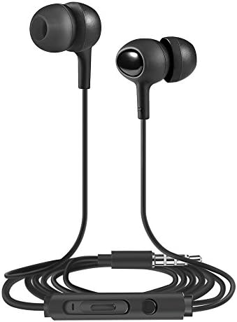 iNcool Wired In Ear Headset Portable Volume Control Earphones Noise Isolating Headphones with Microphone Comfortable (black)