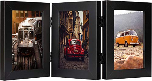 Frametory, Triple Hinged Picture Frame - Made to Display Pictures, Stands Vertically on Desktop or T - //coolthings.us