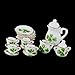 Goldblue Dollhouse Miniature 15pcs Dining Ware Tea Set White with Clover