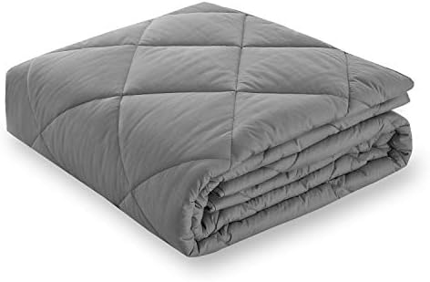 Basic Beyond Weighted Blanket - Heavy Blanket Friendly Glass Bead for Children Youths Adults Great Sleep (48''x72'', 12lbs, Grey)