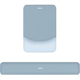 MOSISO Wrist Rest Support Mouse Pad &amp; Keyboard Set, Aquamarine | Rectangular Ergonomic Mousepad, Non-Slip Base, Home/Office Pain Relief &amp; Easy Typing, Neoprene Cloth &amp; Raised Silicone Lining