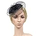 FAYBOX Vintage Mesh Wool Felt Pillbox Flower Women Fascinator Hat Hair Clip BLK