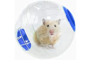WNZQK Hamster Running Ball 6" Crystal Running Ball for Hamsters Run-About Exercise Ball Fitness Wheels Small Animal Toys Chinchilla Cage Accessories (L, Blue B)
