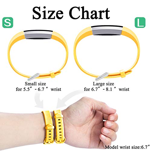 Maledan Bands Compatible with Fitbit Alta Women Men, Waterproof Replacement Band Strap for Fitbit Alta HR/Alta/Ace Kids, Large, Mango Yellow - Thumbnail 7