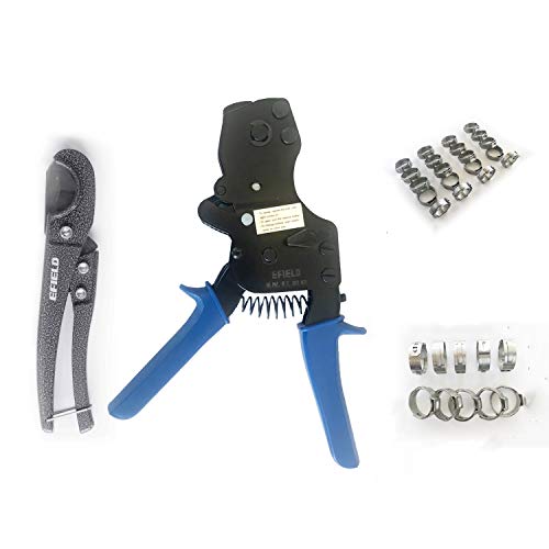 EFIELD Pex One Hand Ratchet Cinch Clamp Crimping Tool for Clamps Sizes