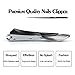 Hfun Fingernail Toenail Clipper with Curved Nail File, 3mm Wide Jaw Opening Zinc Alloy and Stainless Steel Nail Trimmer(Brown)