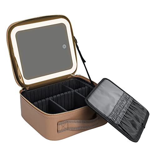 Makeup Train Case with Large Lighted Mirror 3 Color Scenarios