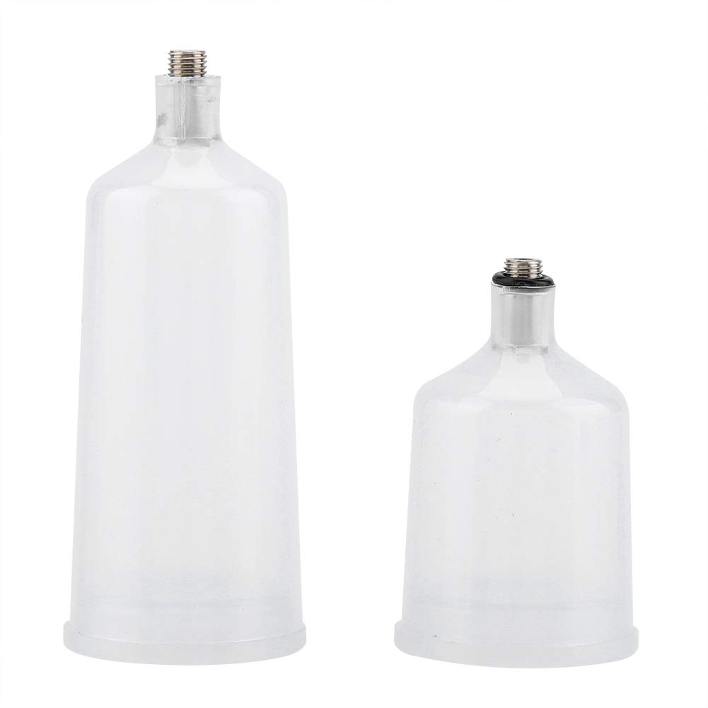 Spray paint cup, 2PCS / Set Large Capacity Paint Cup Plastic Spray Paint Gun Airbrush Cup Pot Fastmover Threaded Connector Part