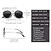 JIM HALO Small Polarized Round Sunglasses for Women Vintage Double Bridge Frame (Gold Frame/Polarized Grey Lens)