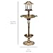 Best Choice Products Decorative Garden Solar-Powered LED Pedestal Bird Bath Feeder w/Planter, Lamp Topper, Bronze