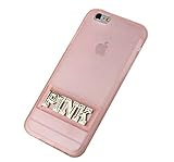 Jicheng Electronic Apple IPhone 6S Plus PINK letter Case,Classic Victoria's Secret With Stand PINK letter TPU for Apple IPhone 6 Plus/6S Plus Beige