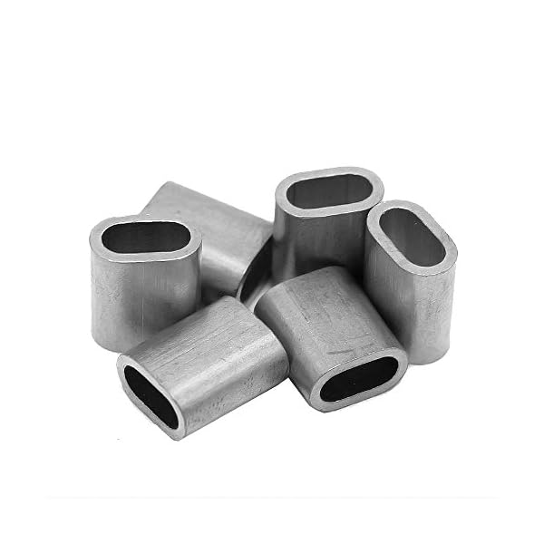 Constrabo | 10x Aluminium Pressklemme 8mm | Ovale Alu Pressklemmen nach DIN EN 13411-3 (DIN 3093) | Presshülsen, Alu Klemme Stahlseil, Draht Seilverbinder, Drahtseilklemme, Quetschhülsen Drahtseil