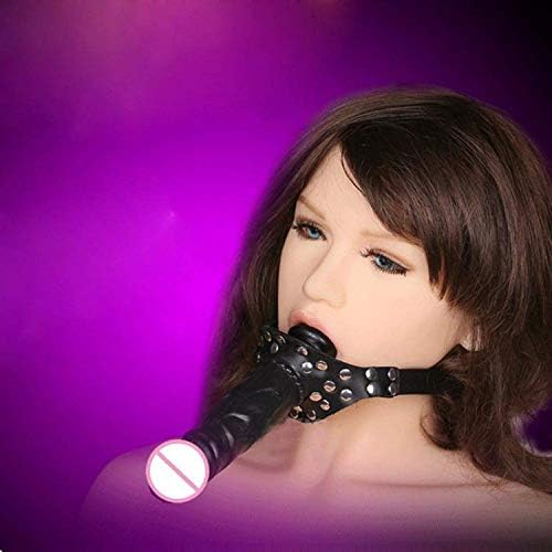 WodCht Amazing Present Adult Games HOT Leather + Silica Gel Double-Headed Mouth Restraints SM Toy L99,Color