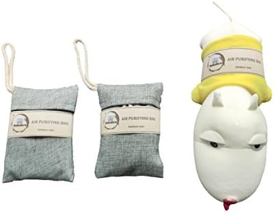 Clearance Sale - Doloburn Natural Auto Air Purifying Bamboo Charcoal Bags with Bamboo Charcoal Doll , Air Freshener - Removes Odors, Allergens and Harmful, Reusable and Non Toxic