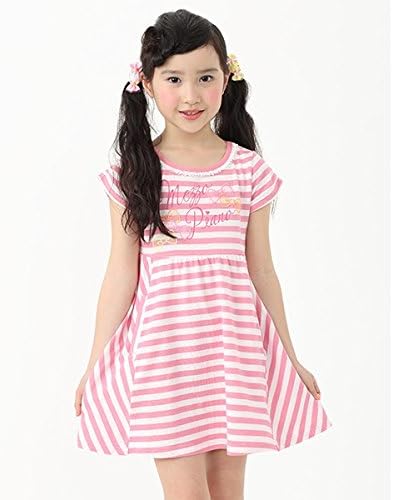 Amazon メゾピアノ Mezzo Piano ネット限定 ボーダー柄ワンピース ピンク 140 ガールズ 通販