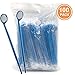 TENFLY 100pcs Disposable Dental Exam Mouth Mirrors Oral Dental Mirror Plastic Dental Instrument (Blue)
