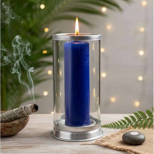 Suporte Porta Vela de 7 Dias em Vidro e Alumínio – Estrutura Segura e Design Funcional para Iluminação