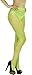 ToBeInStyle Women's Seamless Diamond Net Spandex Nylon Blend Pantyhose - Neon Green - One Size Regular