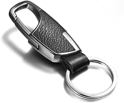 Premium Men's Leather Keychain Key Organizer For Men Women by Harukokoro, Car Key Chain Key Ring Key Holder(Dark Silver)