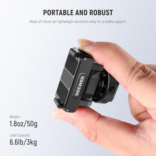 NEEWER Mount Adapter for Action 5 Pro Magnetic Quick Change 160° Tilt Action Camera Adapter Mount with Cold Shoe 1/4 Inch Thread for DJI Osmo Action 5 Pro Action 4 Action 3 AC012