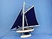 Hampton Nautical Wooden Bermuda Sloop Dark Blue Model Sailboat Decoration 17