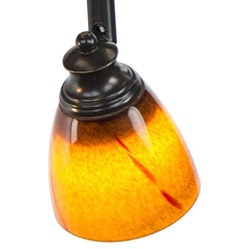 Direct-Lighting 3 Lights Adjustable Track Lighting Kit - Dark Bronze Finish - Amber Glass Track Heads - GU10 Bulbs Included. D268-23C-DB-AMS (Renewed)