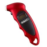 Digital Tire Air Pressure Gauge, Easy to Read LCD Display with 4 Ranges Best for Car Trucks and Bicycles, Fast and Accurate Readings by Stalwart- Red