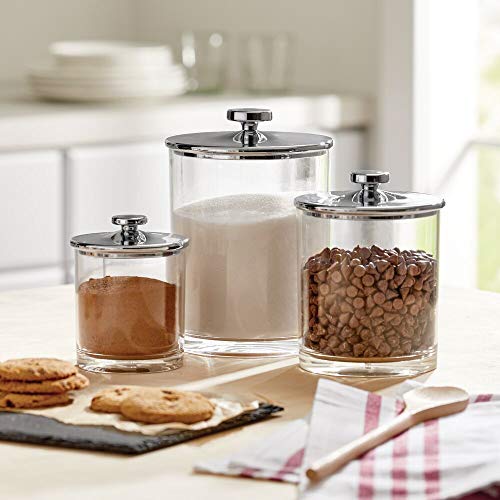 mDesign Modern Round Kitchen Countertop Storage Organizer Canister Jar