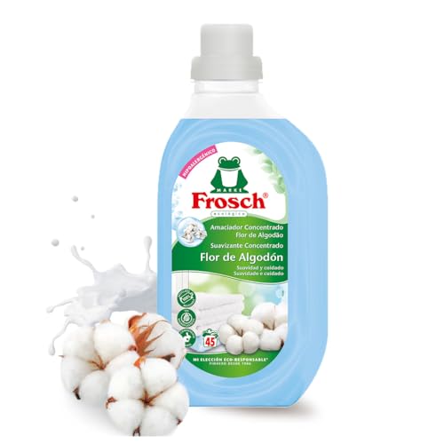 - Suavizante Concentrado Liquido Ecológico Flor de Algodón para Lavadora, Apto para Ropa Blanca y de Color, Producto Hipoalergénico y Ecológico - 900 ml