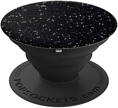 Black Starry Elegant Dark Stars Design Art Smartphone Holder - PopSockets Grip and Stand for Phones and Tablets