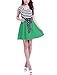 Allegra K Women Elastic Waist Sleeveless Scoop Neck Striped Mini Dress, Green, Small