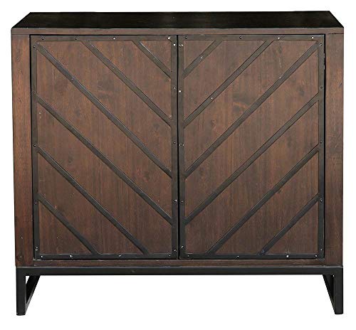Pulaski DS-D153-020 Modern Wood and Metal Chevron Chest Birch Brown, 36.02" W x 15.98" D x 32.01" H Accent Cabinet, - Thumbnail 3