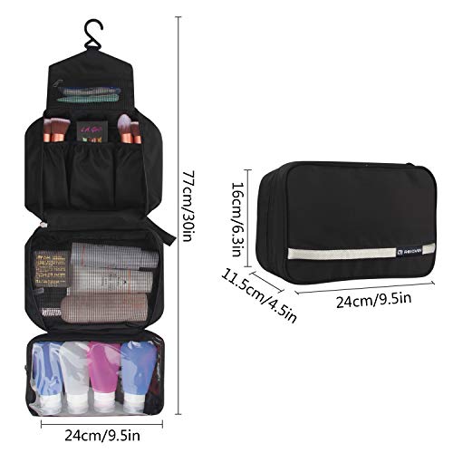 Relavel Travel Toiletry Bag Business Toiletries Bag for Men Shaving Kit Waterproof Compact Hanging Travel Cosmetic Pouch Case for Women Black 6 Relavel Travel Toiletry Bag Business Toiletries Bag for Men Shaving Kit Waterproof Compact Hanging Travel Cosmetic Pouch Case for Women Black