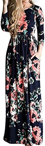 BeLady Womens Floral Maxi Dress Long Sleeve Floor Length Party Dresses