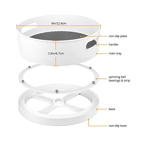 Semlos Lazy Susan Turntable Cupboard Organizer, Multi-Functional Spice Rack for Kitchen Storage and Organization…