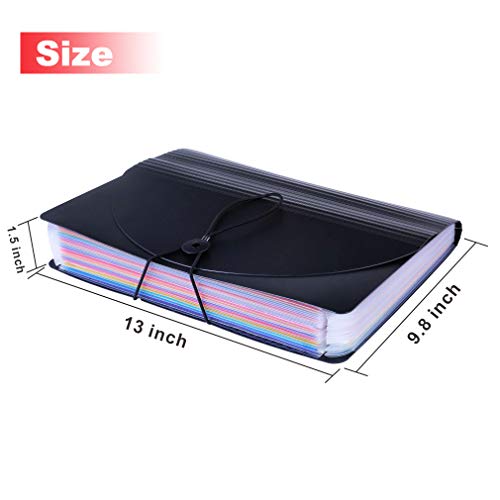 24 Pockets Expanding File Folders Organizer Letter Size A4 Accordian File Wallet with Cover for Office, School, Business