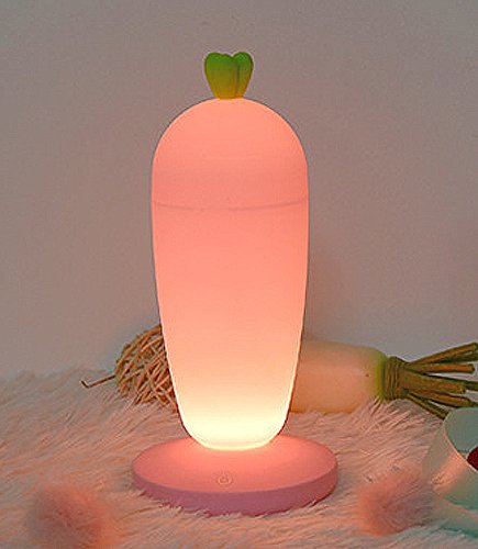 ZLMC Radish LED night light children bedroom bedside lamp decoration lamp (Pink)
