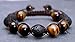 Bella.Vida Balance Mens Natural 12mm Ti'ger Eye Lava Stones Healing Energy Beads Yoga Handmade Meditation Braided Bracelet